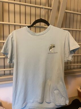 Simply Southern Light Blue 'Merican Dude' Short Sleeve Graphic Tee